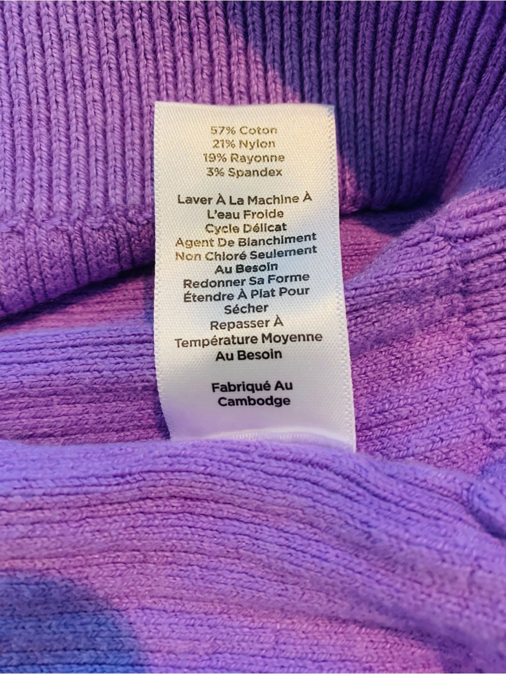Talbots Violet Ribbed Turtleneck Sweater - Picture 5 of 6